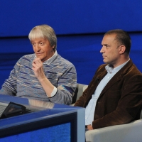 Foto Nicoloro G. 10/12/2011 Milano Trasmissione televisiva su Rai3 " Che tempo che fa " condotta da Fabio Fazio. nella foto Flavio Caroli – Giorgio Welter