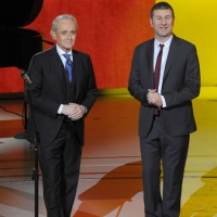 Foto Nicoloro G. 17/12/2011 Milano Trasmissione televisiva su Rai3 " Che tempo che fa " condotta da Fabio Fazio. nella foto José Carreras – Fabio Fazio