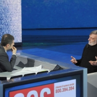 Foto Nicoloro G. 17/12/2011 Milano Trasmissione televisiva su Rai3 " Che tempo che fa " condotta da Fabio Fazio. nella foto Fabio Fazio – Gino Strada