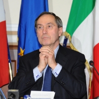 Foto Nicoloro G. 08/04/2011 Milano Vertice in Prefettura tra i ministri degli esteri d’ Italia e di Francia sul problema dell’ immigrazione. nella foto Claude Gueant, Ministro degli Esteri francese