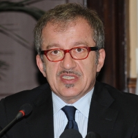 Foto Nicoloro G. 08/04/2011 Milano Vertice in Prefettura tra i ministri degli esteri d’ Italia e di Francia sul problema dell’ immigrazione. nella foto Roberto Maroni, Ministro degli Esteri italiano