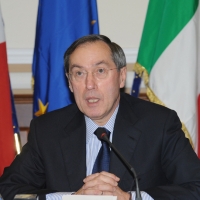 Foto Nicoloro G. 08/04/2011 Milano Vertice in Prefettura tra i ministri degli esteri d’ Italia e di Francia sul problema dell’ immigrazione. nella foto Claude Gueant, Ministro degli Esteri francese
