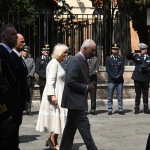 10/04/2025   Ravenna   Visita ufficiale dei Reali Inglesi. nella foto re Carlo iii e la regina Camilla.