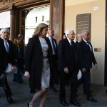 10/04/2025   Ravenna   Visita ufficiale dei Reali Inglesi. nella foto il presidente Sergio Mattarella con la figlia Laura.