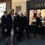 10/04/2025   Ravenna   Visita ufficiale dei Reali Inglesi. nella foto il presidente Sergio Mattarella con la figlia Laura.
