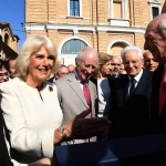 10/04/2025   Ravenna   Visita ufficiale dei Reali Inglesi. nella foto il re Carlo III, la regina Camilla e il presidente Sergio Mattarella.