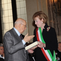 Foto Nicoloro G. 20/03/2011 Milano Visita del Capo dello Stato a Milano per partecipare alla celebrazione di Carlo Cattaneo e visitare il Museo del Palazzo reale. nella foto Giorgio Napolitano – Letizia Moratti