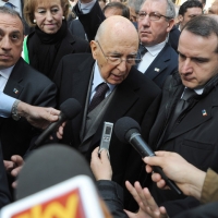 Foto Nicoloro G. 20/03/2011 Milano Visita del Capo dello Stato a Milano per partecipare alla celebrazione di Carlo Cattaneo e visitare il Museo del Palazzo reale. nella foto Giorgio Napolitano