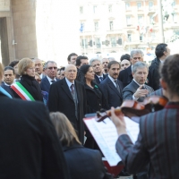 Foto Nicoloro G. 20/03/2011 Milano Visita del Capo dello Stato a Milano per partecipare alla celebrazione di Carlo Cattaneo e visitare il Museo del Palazzo reale. nella foto Letizia Moratti – Giorgio Napolitano – Rosy Mauro – Ignazio La Russa