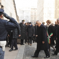Foto Nicoloro G. 01/02/2011 Milano Visita del presidente Giorgio Napolitano al Museo del \'900. nella foto Giorgio Napolitano – Letizia Moratti – Roberto Formigoni – Guido Podestà