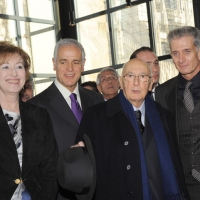 Foto Nicoloro G. 01/02/2011 Milano Visita del presidente Giorgio Napolitano al Museo del \'900. nella foto Guido Podestà – Letizia Moratti – Roberto Formigoni – Giorgio Napolitano