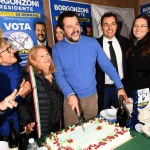 Foto Nicoloro G.   05/12/2019   Ravenna   Inaugurazione della nuova sede provinciale della Lega. nella foto Matteo Salvini taglia la torta inaugurale.