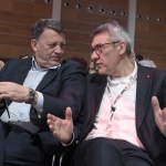 15/03/2023   Rimini   Prima giornata del XIX Congresso Nazionale CGIL dal titolo ' Il lavoro crea il futuro '.   nella foto da sinistra Pierpaolo Bombardieri e Maurizio Landini.