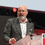 Foto Nicoloro G.   15/03/2023   Rimini   Prima giornata del XIX Congresso Nazionale CGIL dal titolo ' Il lavoro crea il futuro '.   nella foto il governatore dell' Emilia-Romagna Stefano Bonaccini.