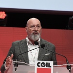 Foto Nicoloro G.   15/03/2023   Rimini   Prima giornata del XIX Congresso Nazionale CGIL dal titolo ' Il lavoro crea il futuro '.   nella foto il governatore dell' Emilia-Romagna Stefano Bonaccini.