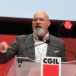 Foto Nicoloro G.   15/03/2023   Rimini   Prima giornata del XIX Congresso Nazionale CGIL dal titolo ' Il lavoro crea il futuro '.   nella foto il governatore dell' Emilia-Romagna Stefano Bonaccini.