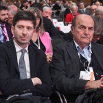Foto Nicoloro G.   15/03/2023   Rimini   Prima giornata del XIX Congresso Nazionale CGIL dal titolo ' Il lavoro crea il futuro '.   nella foto da sinistra l' ex ministro Roberto Speranza e Pier Luigi Bersani.