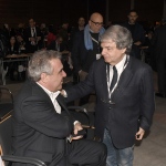Foto Nicoloro G.   15/03/2023   Rimini   Prima giornata del XIX Congresso Nazionale CGIL dal titolo ' Il lavoro crea il futuro '.   nella foto il segretario generale CISL Luigi Sbarra, seduto, e Renato Brunetta.