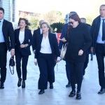 Foto Nicoloro G.   17/03/2023   Rimini   Terza giornata del XIX Congresso Nazionale CGIL dal titolo ' Il lavoro crea il futuro '.   nella foto Giorgia Meloni al suo arrivo al Palacongressi.