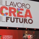 Foto Nicoloro G.   17/03/2023   Rimini   Terza giornata del XIX Congresso Nazionale CGIL dal titolo ' Il lavoro crea il futuro '.   nella foto il presidente Giorgia Meloni durante il suo intervento.