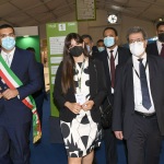 Foto Nicoloro G.   28/09/2021   Ravenna    XV edizione di OMC - Med Energy Conference che quest' anno pone al centro del dibattito la ' transizione ecologica '. nella foto al centro la presedente di OMC 2021 Monica Spada tra il sindaco di Ravenna Michele de Pascale e il ministro del petrolio dell' Egitto Tarek El Molla.