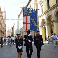 Foto Nicoloro G.  02/08/2014  Bologna    34esimo anniversario della strage alla stazione di Bologna. nella foto il gonfalone di Bologna.