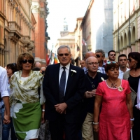 Foto Nicoloro G.  02/08/2014  Bologna    34esimo anniversario della strage alla stazione di Bologna. nella foto al centro Paolo Bolognesi, presidente della Associazione famigliari delle vittime.