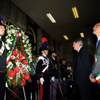 Foto Nicoloro G.  02/08/2014  Bologna    34esimo anniversario della strage alla stazione di Bologna. nella foto il ministro Giuliano Poletti e il sindaco di Bologna Valerio Merola.