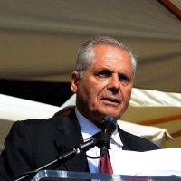 Foto Nicoloro G.  02/08/2015   Bologna   Trentacinquesimo anniversario della strage alla stazione di Bologna. nella foto il presidente dell\' associazione dei familiari delle vittime Paolo Bolognesi.