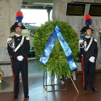 Foto Nicoloro G.  02/08/2015   Bologna   Trentacinquesimo anniversario della strage alla stazione di Bologna. nella foto la corona della presidenza del Senato.
